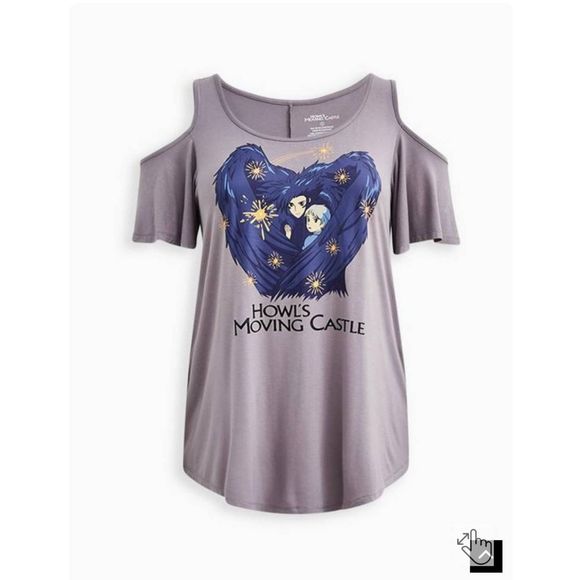 NWT Torrid Ghibli Howls Moving Castle cold shoulder top - Picture 3 of 6